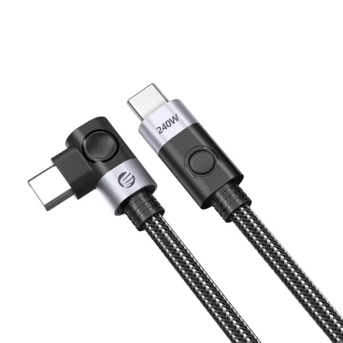 Orico CW240 USB-C–USB-C PD 240 W-os, 1 m-es derékszögű kábel, fekete