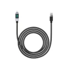 Orico LDC2L USB-C–Lightning PD adat- és töltőkábel LED kijelzővel, 29 W, 1,5 m, fekete