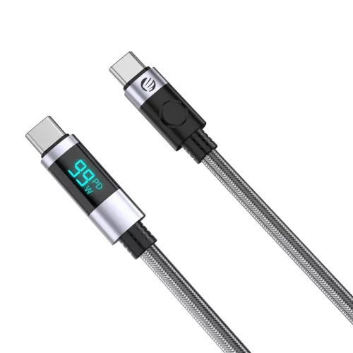 Orico LDC2C USB-C–USB-C PD 100 W-os kábel LED kijelzővel, 480 Mb/s, 3 m, fekete