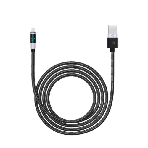 Orico LDA2L USB-A–Lightning kábel LED-kijelzővel, 12 W, 0,5 m, fekete-ezüst