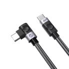 Orico C2CW USB-C–USB-C PD gyorstöltő kábel derékszögű csatlakozóval, fekete, 1 m