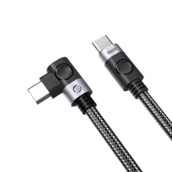   Orico C2CW USB-C–USB-C PD gyorstöltő kábel derékszögű csatlakozóval, fekete, 1 m