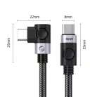 Orico C2CW USB-C–USB-C PD gyorstöltő kábel derékszögű csatlakozóval, fekete, 1 m