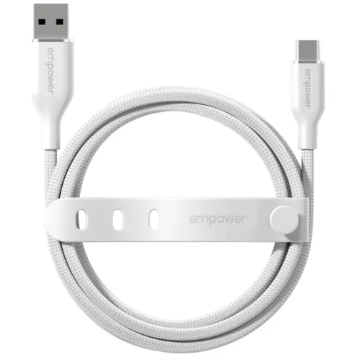 PanzerGlass Empower Racing 60W USB-A–USB-C kábel, 1.2 m, ezüst-fehér