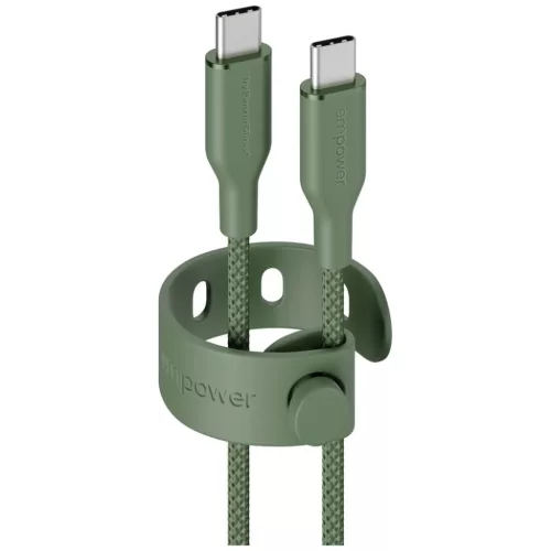 PanzerGlass Empower Racing USB-C–USB-C kábel, 60 W, 1,2 m, zöld