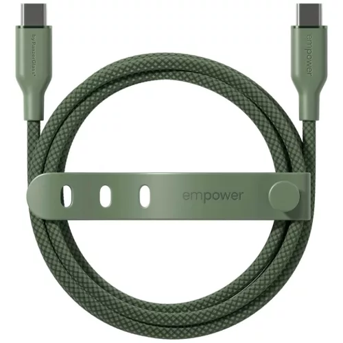 PanzerGlass Empower Racing 60 W USB-C–USB-C kábel, 2 m, zöld