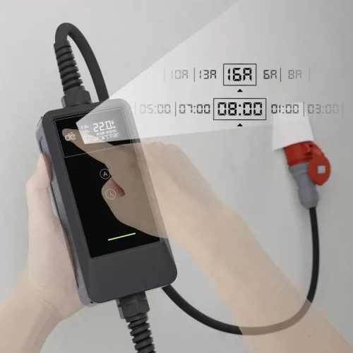 dé 22 kW hordozható töltő 7 m kábellel, TUYA APP Type-2