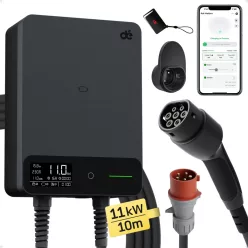 dé 11kW-os fali töltő 10 m-es kábellel, TUYA APP, Type-2