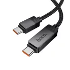 Hoco U154 USB-C – USB-C kábel LCD kijelzővel, 1 m, fekete