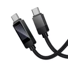 Hoco U154 USB-C – USB-C kábel LCD kijelzővel, 1 m, fekete