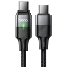 Hoco U159 mágneses USB-C–USB-C kábel QC3.0 PD, 5 A, 240 W, 1,2 m, fekete