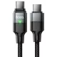 Hoco U159 mágneses USB-C–USB-C kábel QC3.0 PD, 5 A, 240 W, 1,2 m, fekete