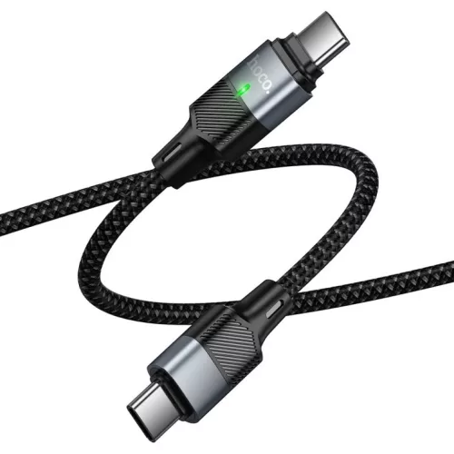 Hoco U159 mágneses USB-C–USB-C kábel QC3.0 PD, 5 A, 240 W, 1,2 m, fekete