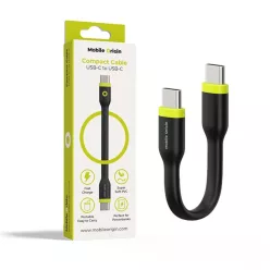 Mobile Origin Compact USB-C–USB-C kábel, fekete, 10 cm