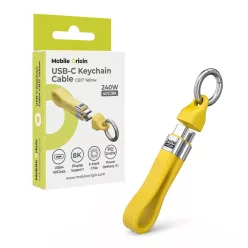   Mobile Origin CB17 sárga USB-C kulcstartó kábel 240 W, 40 Gbps, 8K