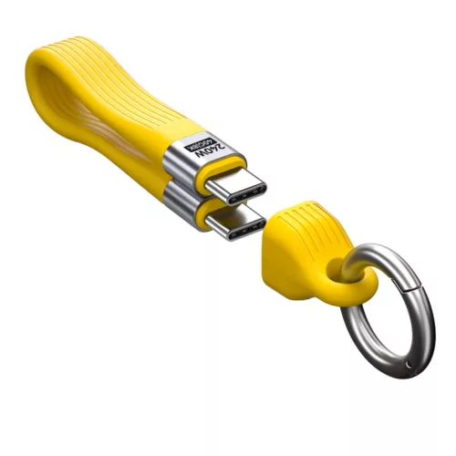 Mobile Origin CB17 sárga USB-C kulcstartó kábel 240 W, 40 Gbps, 8K