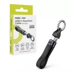 Mobile Origin CB17 fekete 240 W-os USB-C kulcstartó kábel