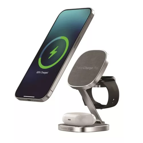 Mobile Origin TravelCharge PRO ezüst összecsukható mágneses töltő