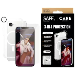   CARE by PanzerGlass Fashion 3in1 Védőcsomag Tok+Üvegfólia+Lencsevédő iPhone 16e/17e-hez - átlátszó