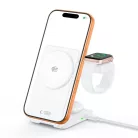 Tech-Protect A56 3 az 1-ben mágneses MagSafe vezeték nélküli töltő 25 W Qi2.2 fehér