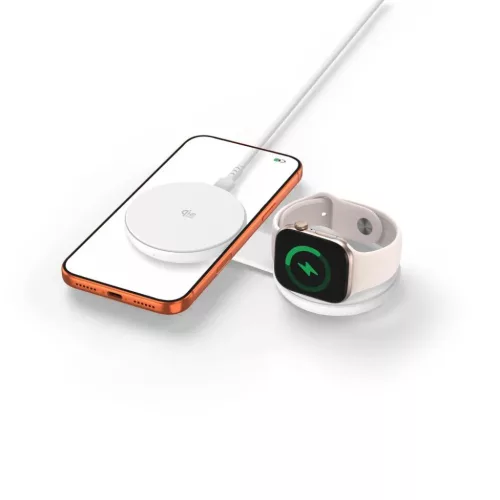 Tech-Protect A55 2 az 1-ben MagSafe Qi2.2 vezeték nélküli töltő 25 W, fehér