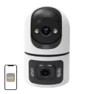 MOES WCM-Q09 beltéri intelligens IP-kamera Wi-Fi 6 8 MP kettős lencsével