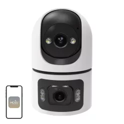   MOES WCM-Q09 beltéri intelligens IP-kamera Wi-Fi 6 8 MP kettős lencsével