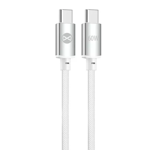 Forever Vibe USB-C - USB-C kábel 1 m 60 W ezüst
