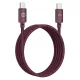 Forever Vibe USB-C–USB-C kábel 1 m 60 W bordó