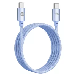 Forever Vibe USB-C–USB-C kábel 1 m 60 W világoskék