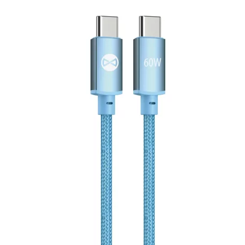 Forever Vibe USB-C–USB-C kábel 1 m 60 W világoskék
