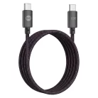 Forever Vibe USB-C–USB-C kábel, 1 m, 60 W, sötétszürke