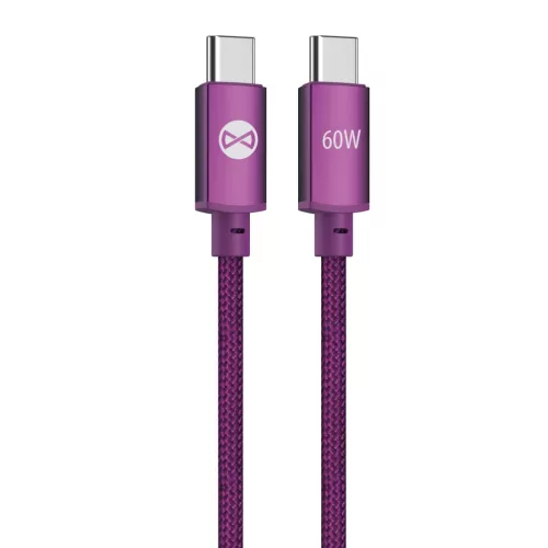 Forever Vibe USB-C–USB-C kábel 1 m 60 W sötét cseresznye