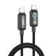 XO NB-Q312A PD USB-C – USB-C kábel 1 m 240 W fekete LED-del