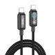 XO NB-Q312B USB-C – USB-C kábel 2,0 m 240 W fekete LED-del