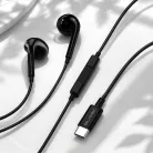 Blavec BHS-02 USB-C vezetékes fülhallgató mikrofonnal és DAC-kal, fekete