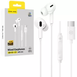   Blavec BHS-01 USB-C vezetékes fülhallgató DAC-kal és mikrofonnal, fehér