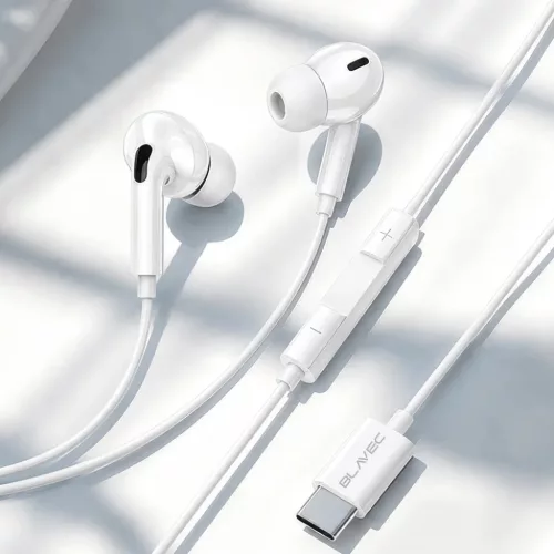 Blavec BHS-01 USB-C vezetékes fülhallgató DAC-kal és mikrofonnal, fehér