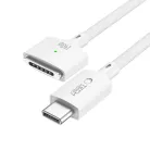 Tech-Protect MMC01 Ultraboost mágneses USB-C–MagSafe 3 MacBook töltőkábel 140 W 300 cm fehér