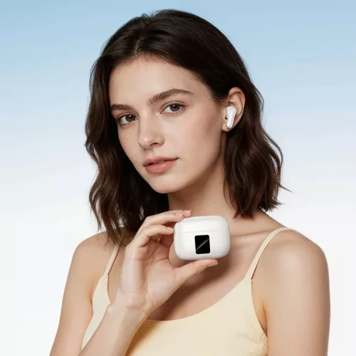 Borofone FQ13 Astute TWS Bluetooth fülhallgató ANC+ENC, fehér