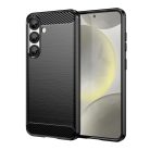 Szilikon fliptok Carbon Case Samsung Galaxy S25 Edge - fekete tok