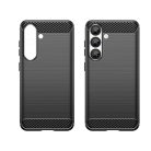 Szilikon fliptok Carbon Case Samsung Galaxy S25 Edge - fekete tok