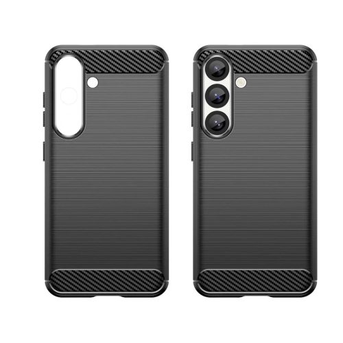 Szilikon fliptok Carbon Case Samsung Galaxy S25 Edge - fekete tok