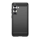 Szilikon fliptok Carbon Case Samsung Galaxy S25 Edge - fekete tok