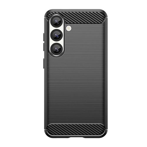 Szilikon fliptok Carbon Case Samsung Galaxy S25 Edge - fekete tok