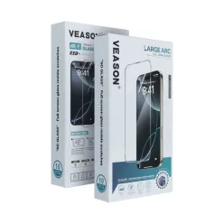   6D Pro Veason Glass (SZETT 10 az 1-ben) - iPhone 15 Pro Max fekete üvegfólia