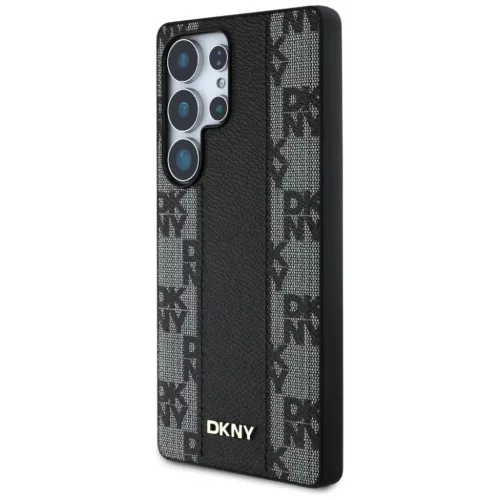 Samsung Galaxy S25 Ultra Fekete DKNY Bőr Kockás Minta MagSafe tok