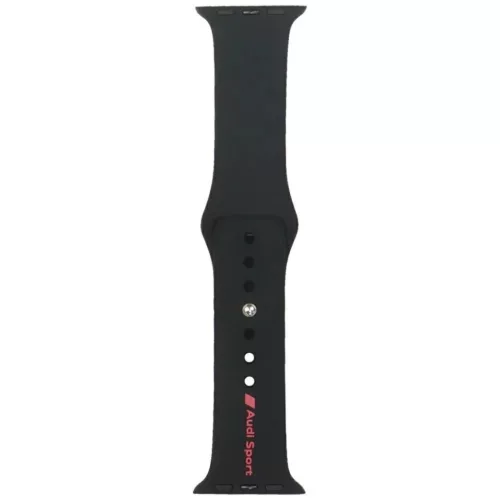Audi Sport piros logós szilikon óraszíj Apple Watch 40 / 41 / 42 mm - fekete