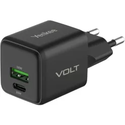   Yenkee YAC G38 VOLT GaN USB-C és USB-A hálózati töltő 20 W fekete