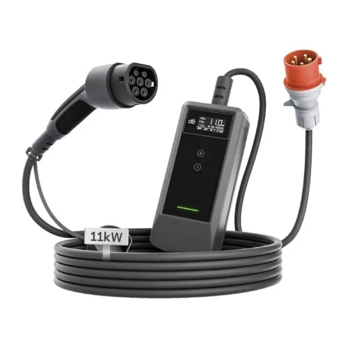 DEPOW deM2D11B10 hordozható elektromosautó-töltő, 11 kW, 7 m kábel